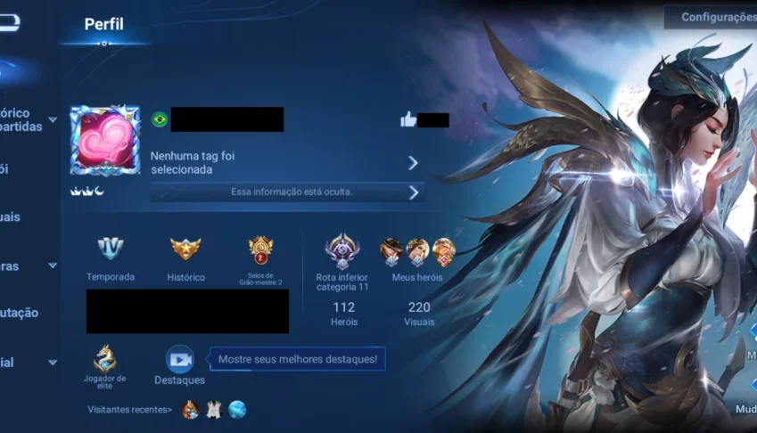Conta Honor of Kings - 220 Skins e Todos os Heróis