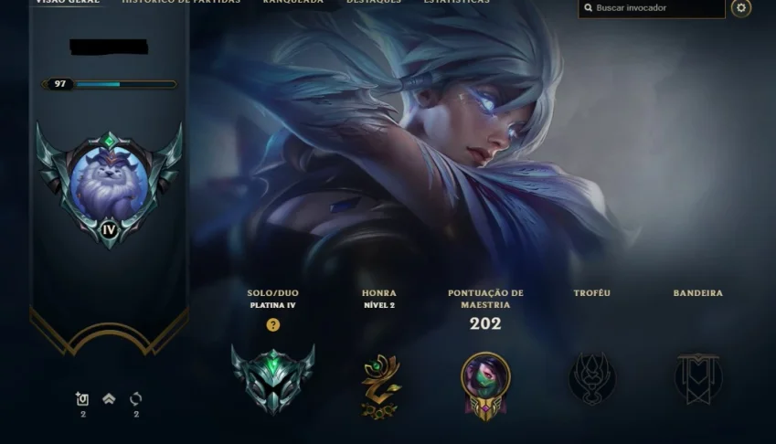 Conta Platina IV, 65 champs, 24 skins + Valorant com 2 passe