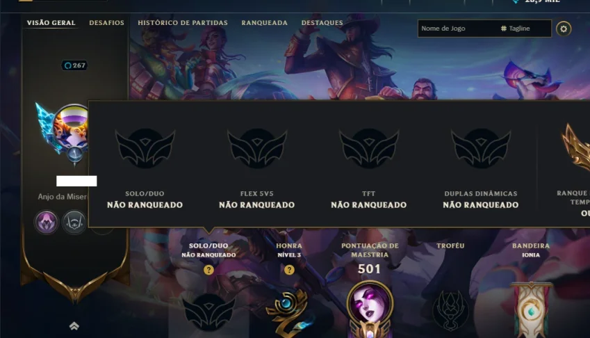 Unranked com TODOS os Champs e 307 Skins ( ADC / SUP )
