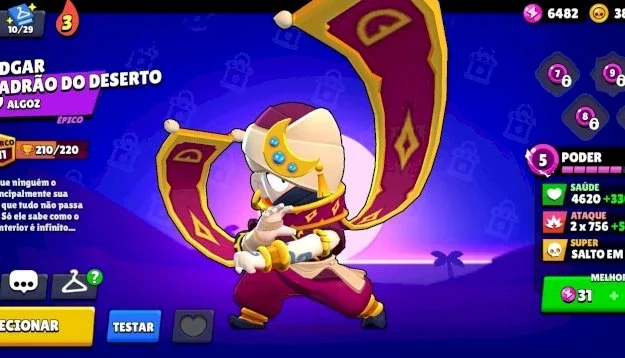 Conta Brawl Stars Com Muitas Skins, 5 Personagens Lendarios