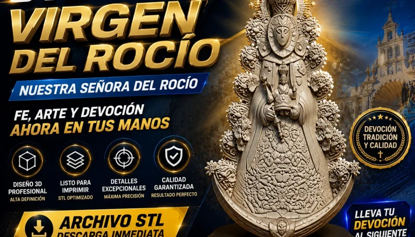 STL Impresión 3D Virgen del Rocio (Nuestra Señora del Rocío)
