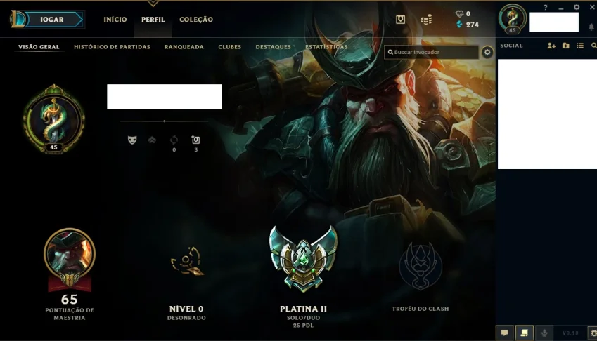 Conta league of legend - platina 2