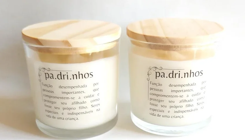 Vela Aromática Padrinhos Batizado Definição 200g