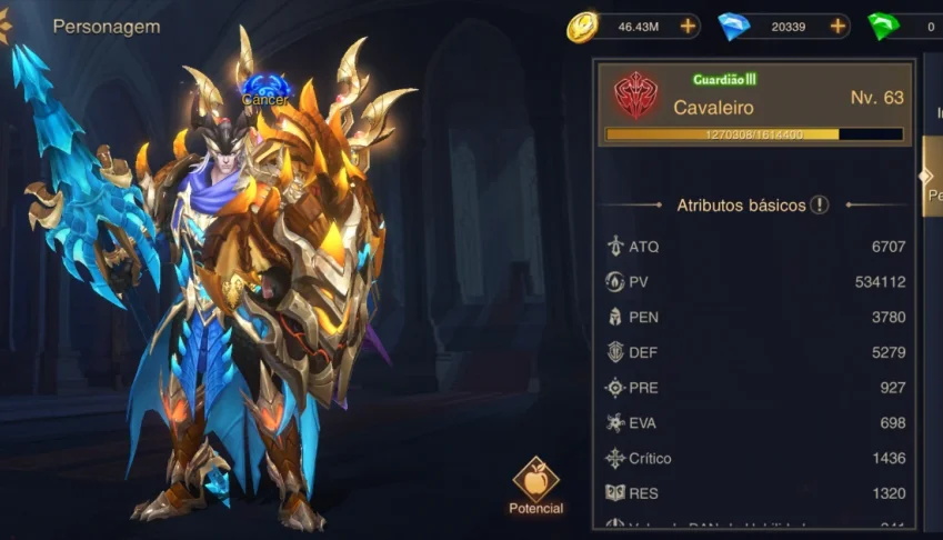 Conta do Dungeon Hunter 6 Mobile LEV 63
