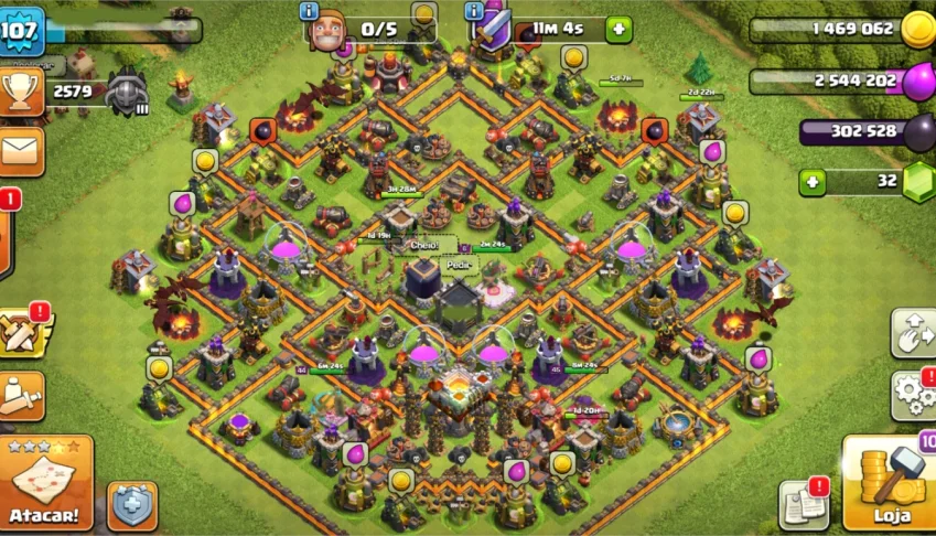 Conta de Clash Of clãs - CV 11 BARATO