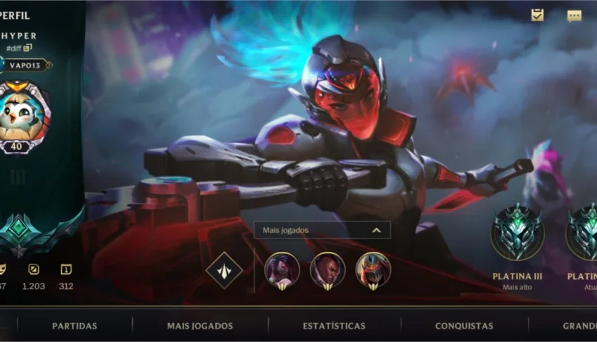 Conta Wild Rift / Platina 4 / 67 skins / 75 campeões