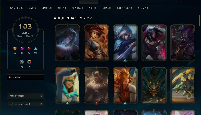 CONTA LOL 100+ skins Platina