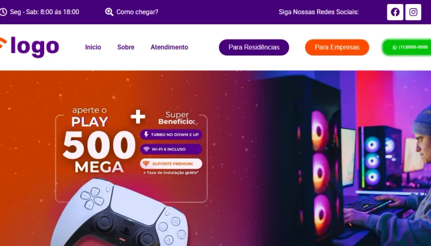 Site pronto para provedor de internet em Wordpress