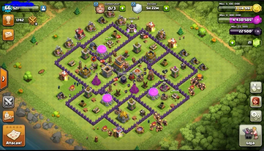conta clash of clans cv 8
