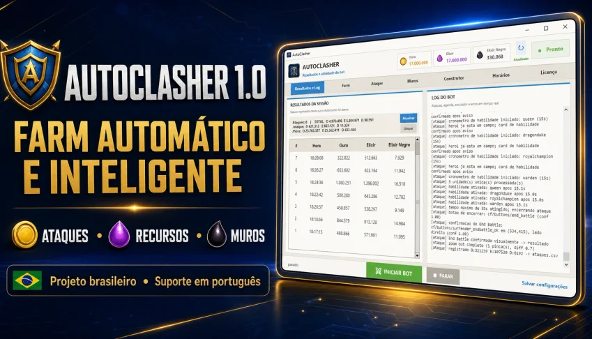 Bot para Clash of Clans PC Farm Automático Multi Contas