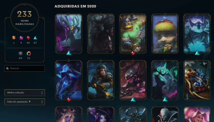 Conta Lol - 233 skins plat 4 S3 todos champs