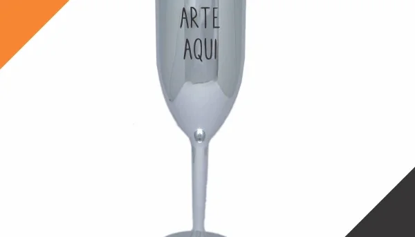 Taça Champanhe Metalizada Prata