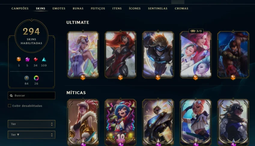 Conta 297 skins plat 3 + valorant
