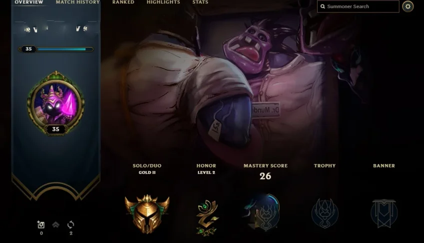 gold II - smurf mmr platina
