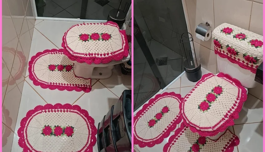 Jogo de banheiro em crochê