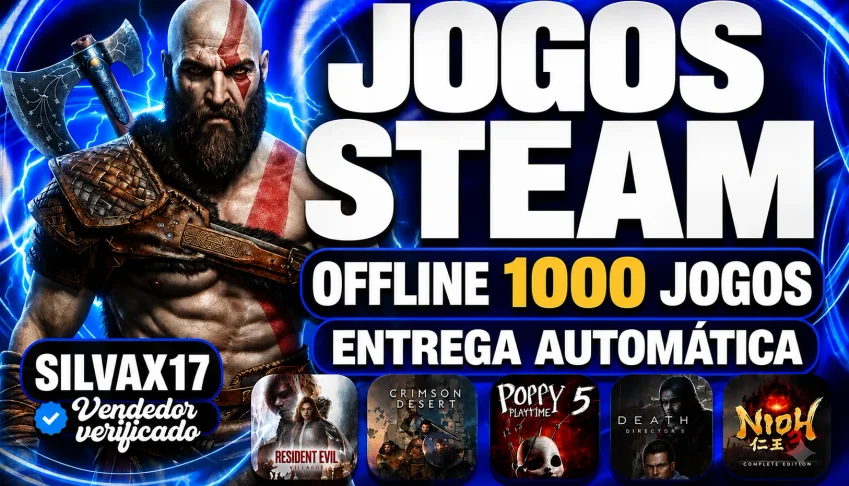 Conta Steam Offline +1000 Jogos Pagos | Entrega Automatica