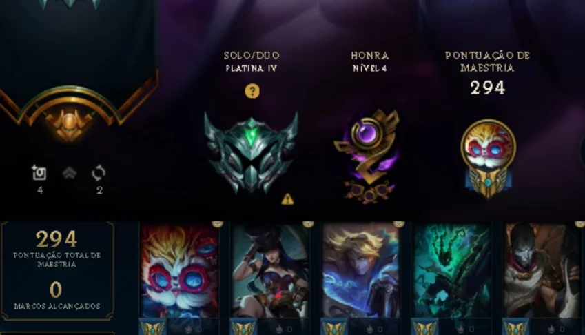 CONTA PLATINA IV - 75 SKINS