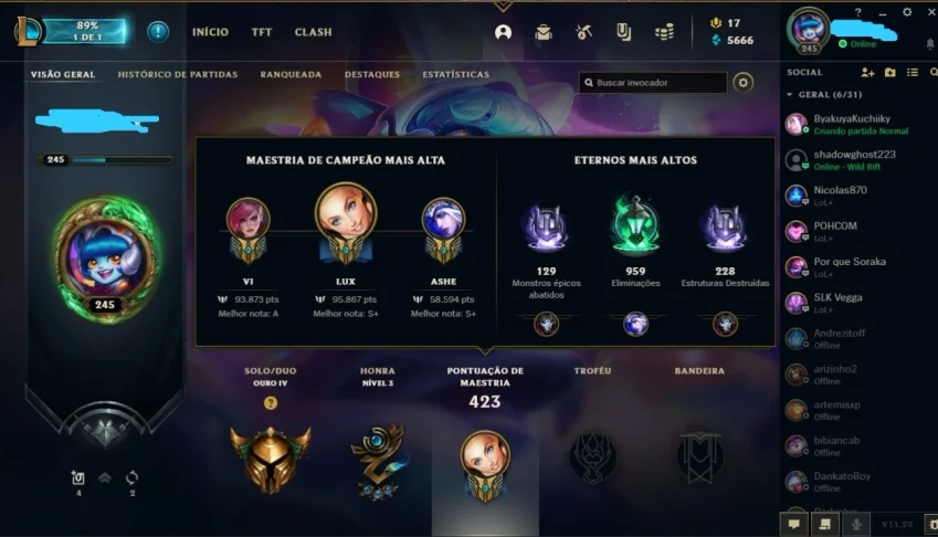 Conta League Of Legends