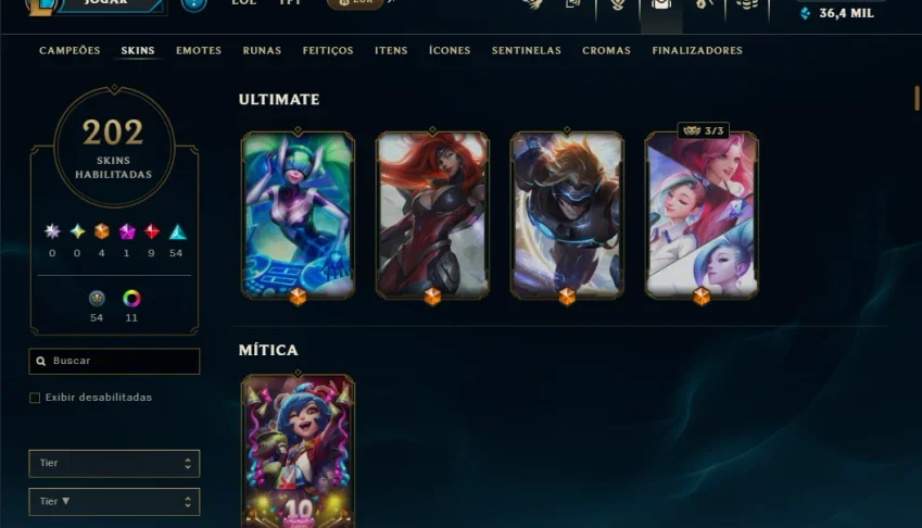 Conta Lol 2015 - 202 Skins, Ja Foi Mestre, Conta Pessoal