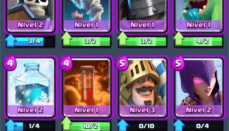 Conta level 9, arena 8 com 3 lendárias e 60 cartas