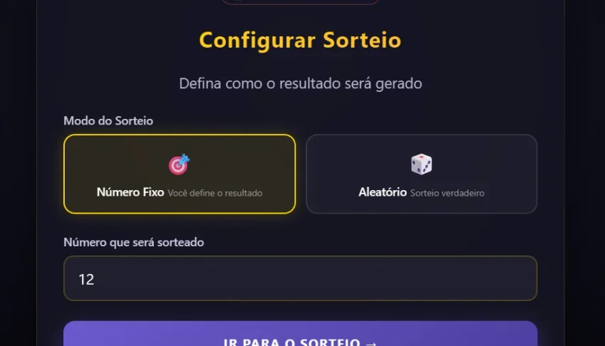 Sorteador Web - Número Controlado (código HTML)