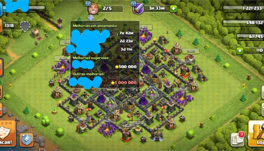 Conta Clash Of Clans CV 9 quase Full