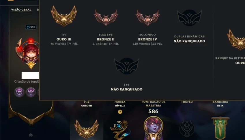 Bronze 4 com TODOS os Champs e 424 Skins +4 Prestigios