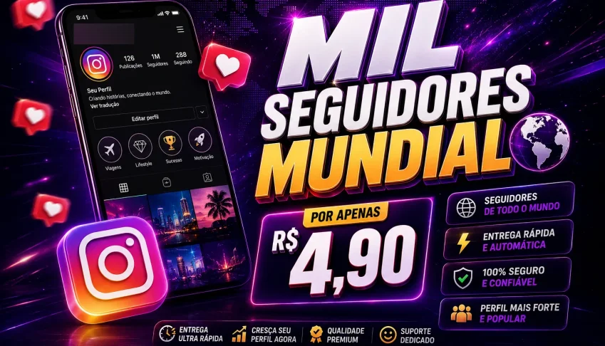 1.000 Seguidores Instagram Mundial | Entrega Rápida
