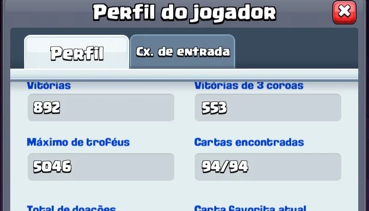 Conta de clash Royale level 11 quase 12 cartas level 12