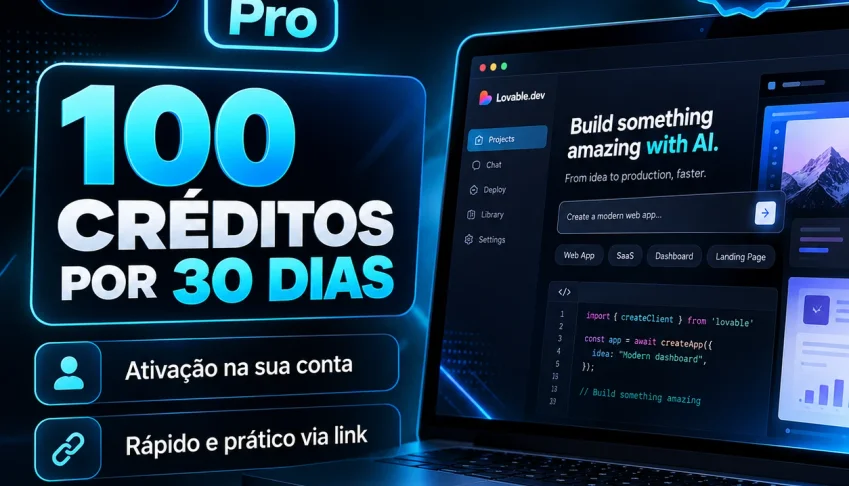 Lovable Pro por 30 Dias / 100 creditos / Ativa na sua conta
