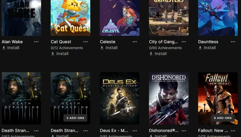 EPIC - unico dono - 30 jogos
