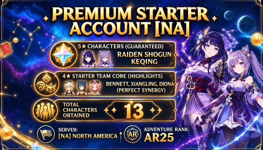 Conta Genshin Impact | Ar25 - Raiden Shogun + Keqing