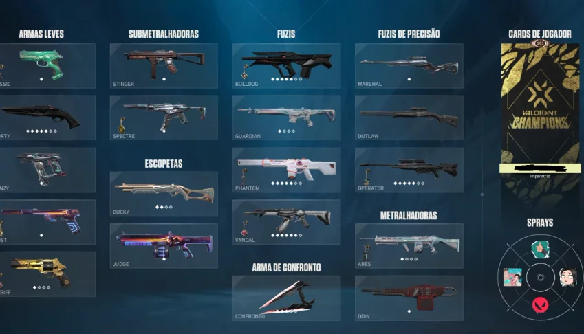 Conta valorant ex imortal 2 com várias skins queridinha