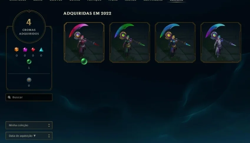 Conta Platina 3 Com Kayn odisseia e 4 cromas