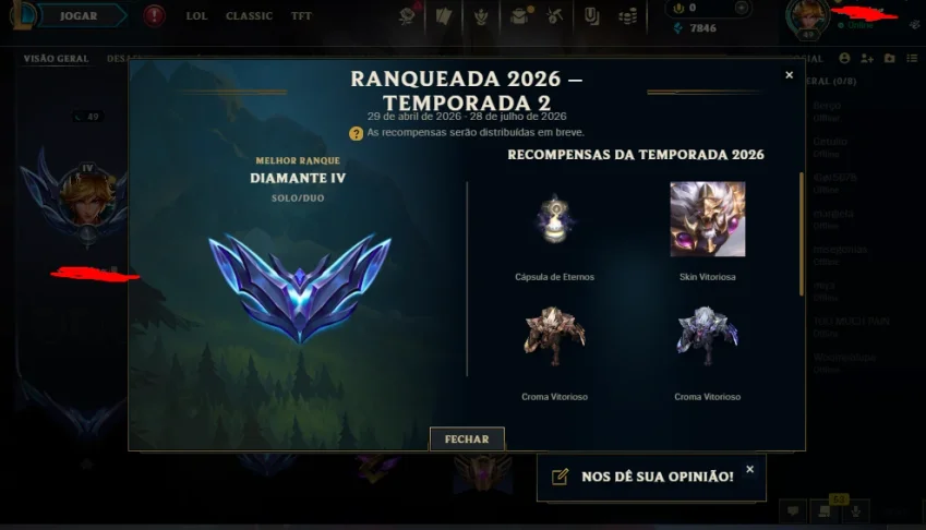 Conta Diamante 4 - D4 mmr D2-D1
