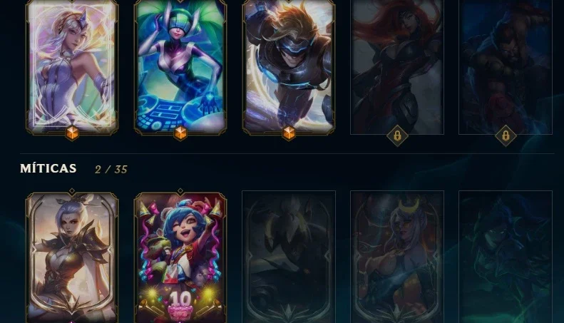 Conta LoL - Todos campeões - 200 skins - Ouro 1