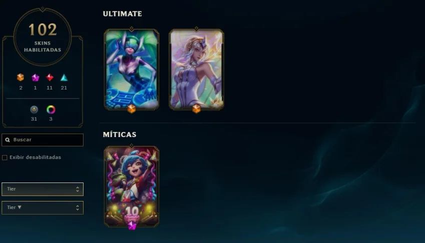 CONTA COM 102 SKIN'S E NÍVEL 328