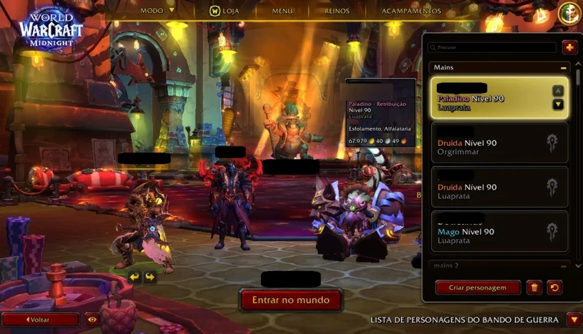 Conta Wow 17 Anos | Expansão Midnight | +730 Mounts | 55Char