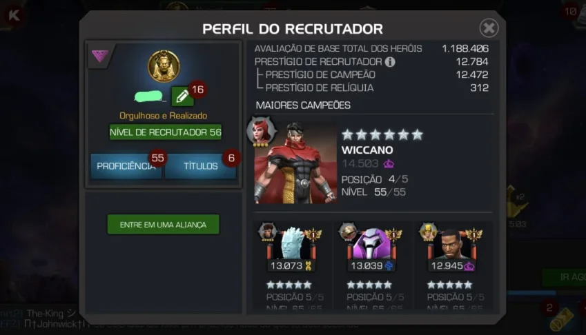 Conta Marvel Torneio de Campeões