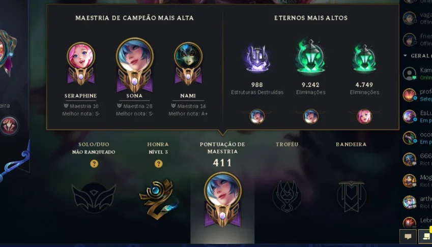 Conta Mono Sup Lvl 385 Unranked M10+ Em Vários Suportes