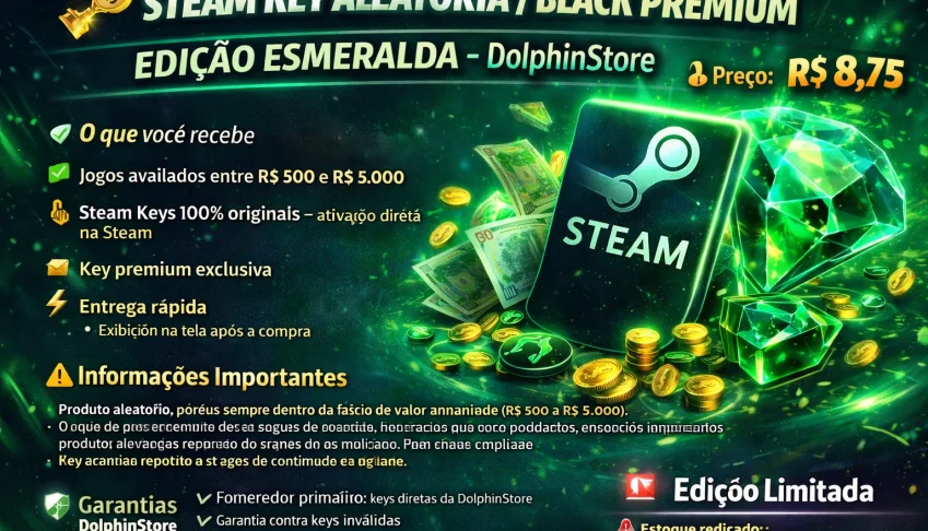 🔰Steam Key Esmeralda - (Jogos De R$500,00 A R$5000)🔰