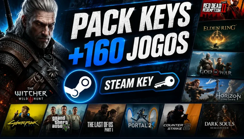 Pack Steam Conta +160 Jogos 👑