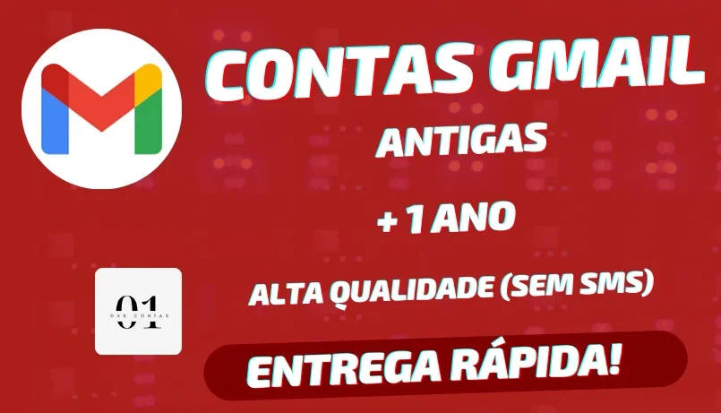 CONTAS GMAIL + 1 ANO [ALTA QUALIDADE] + SEM SMS + SUBMAIL