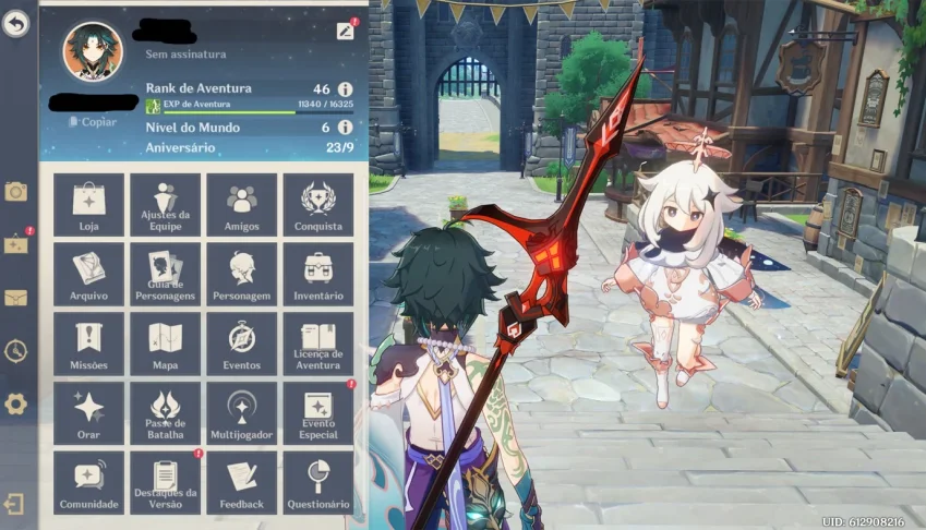 Conta Genshin AR 46 - Xiao + Lança Obscura + Venti