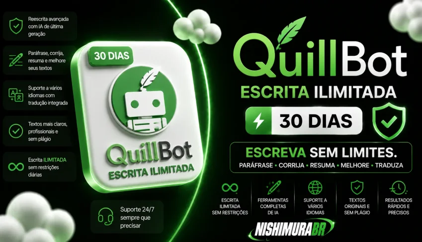 🤖 Quillbot Escrita Ilimitada 30 Dias [+Brinde Gratís] ✍️