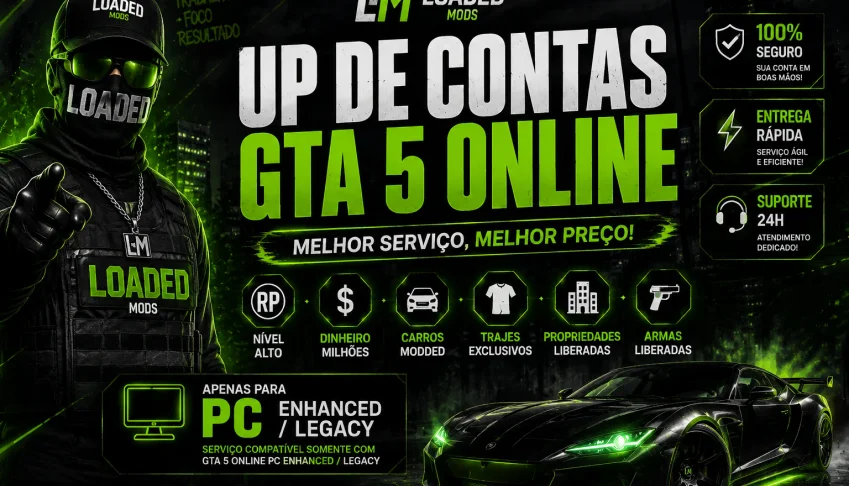 GTA V Online PC | Dinheiro, Nível, Trajes e Unlock All | Up
