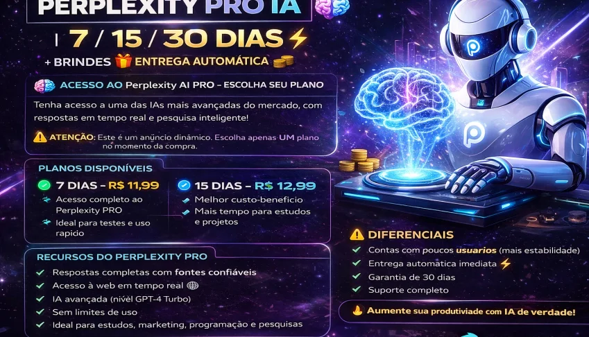 Perplexity Pro Ia 🧠 | 7 / 15 / 30 Dias ⚡