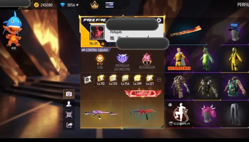 Conta de free fire nível 81