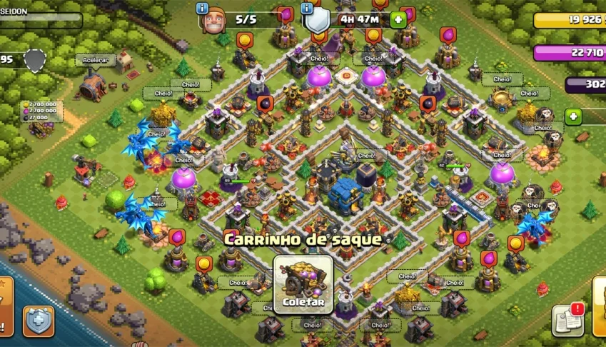 Clash do clans cv12 barato, Full recursos