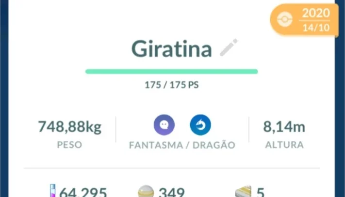 Giratina Origem Pokémon Go - (Leia a Descrição) Lendário